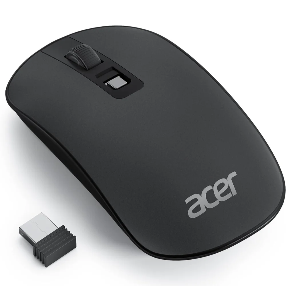 Acer Wireless Mouse, 2.4G Slim Portable Computer Mouse with USB Receiver